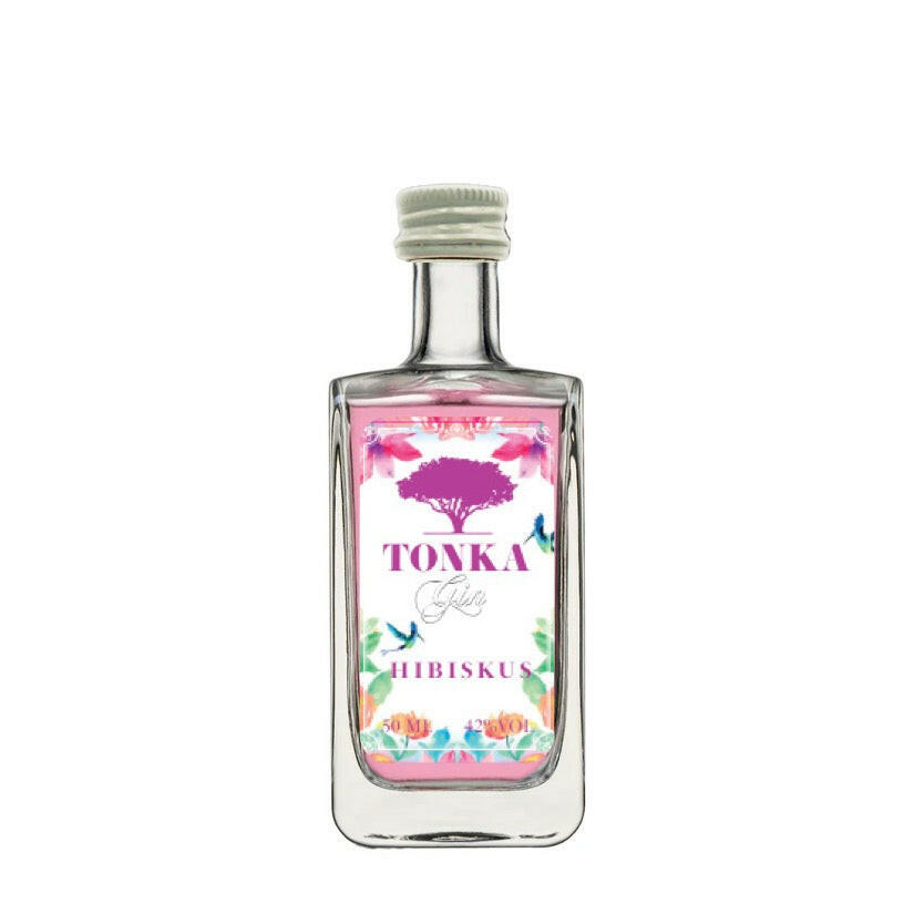 Tonka Gin, Hibiskus, Gin Geschenk, gin miniatur.