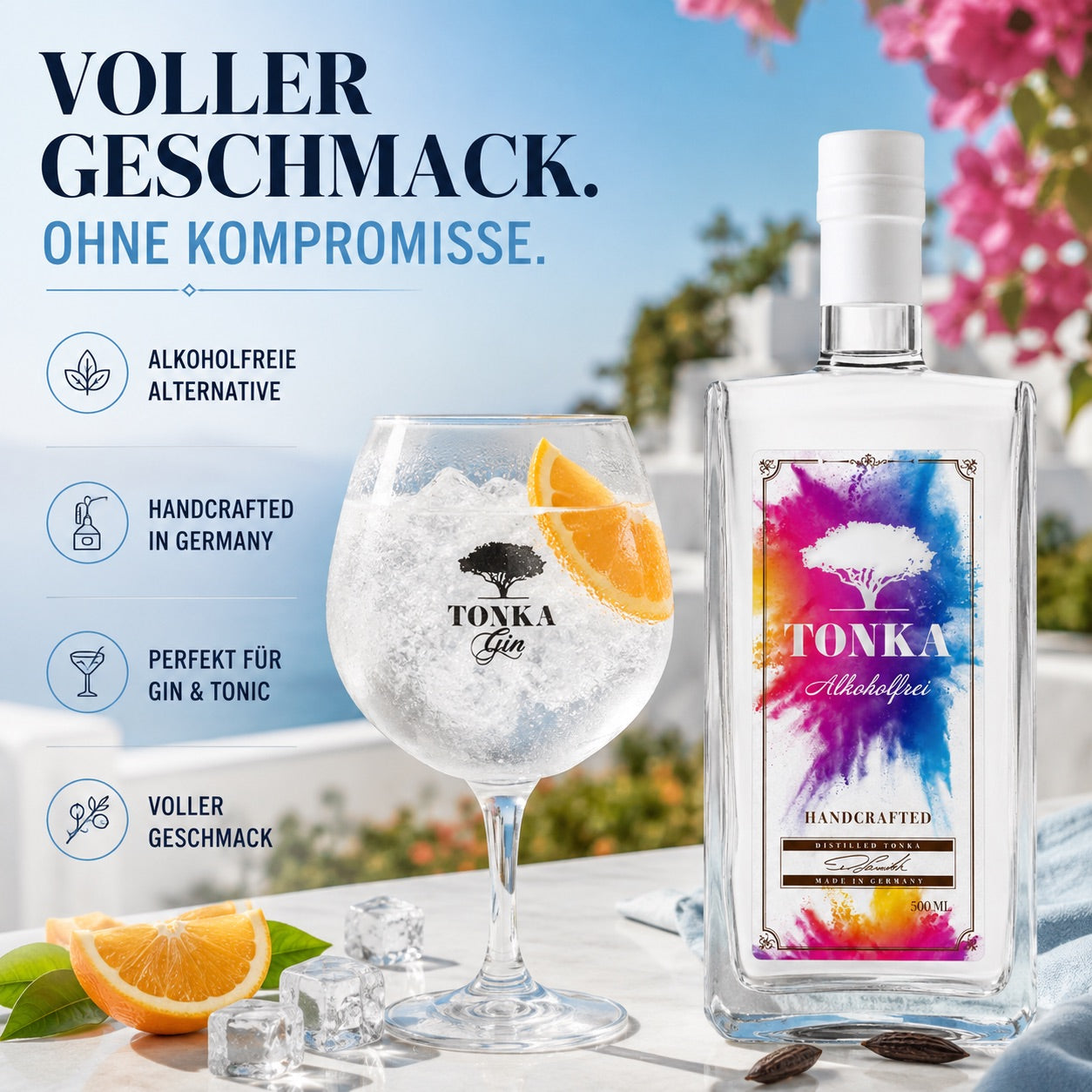 Tonka Gin Alkoholfrei, Alkoholfreier Gin.