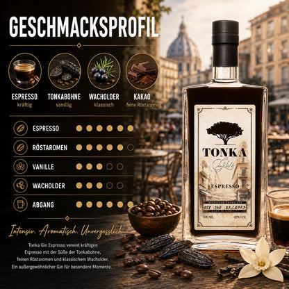 Tonka Gin, Tonka Gin espresso,  Gin Espresso, Espresso Gin.