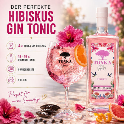 Hibiscus Gin, Gin Hibiscus, Tonka Gin Hibiscus, Gin Geschenk, Gin Hibiskus, Hamburger Gin.
