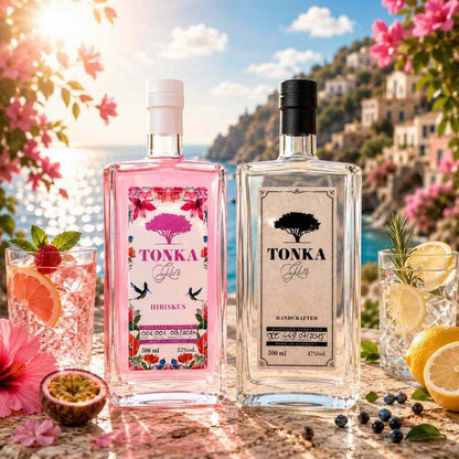 dry gin, hibiskus Gin, Tonka Gin, Gin.