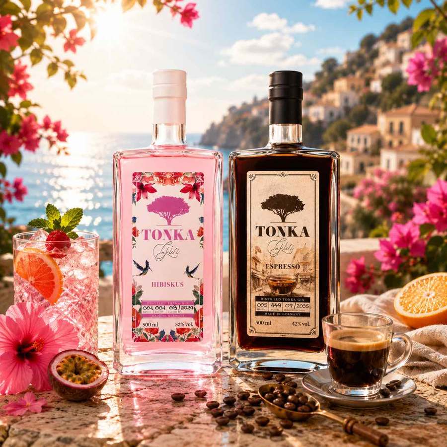 Tonka Gin, Hamburger Gin, gin kaufen, Gin aus Hamburg, Gin, Gin Espresso, Gin Hibiskus.