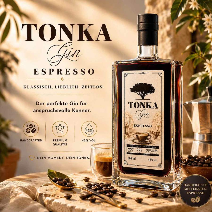 Tonka Gin, Tonka Gin espresso,  Gin Espresso, Espresso Gin.
